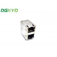 China 2 Port Rj45 Jack Connector 2x1 Offset St / JK With LED Ethernet Filter on sale
