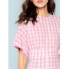 China Fall Apparel For Women Rolled Up Sleeve Wide Waistband Plaid Dress wholesale