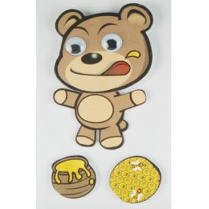 Little Cute Bear Stickers , Cartoon Wall Stickers For Boys Paper + PET Material