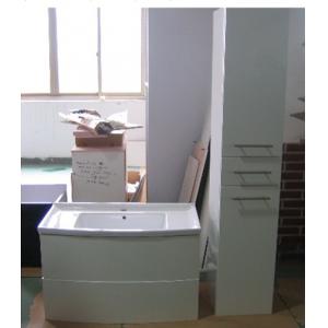 China High glossy furniture,pure white lacquer bathroom cabinet,MDF Luxury bathroom cabinet supplier