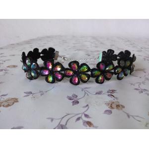 Handmade Crystal Beads Flowers Collar for Children Decoration Dance Wear Accessories