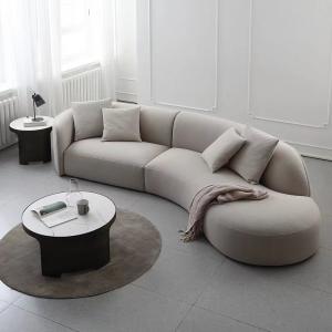 China Luxury Curved  Hotel Lobby Furniture Reception Moon Modular Sectional Sofa supplier