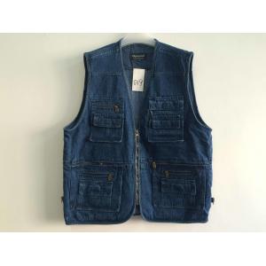 Jeans vest, denim vest, in 100% cotton, S-3XL, denim blue, navy
