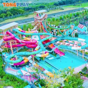 China Custom Design Fiberglass Pool Slide with 5-12m Height and 280/360 Players/Hour Capacity for Amusement Parks wholesale