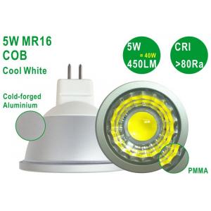 Energy Saving Aluminium 5W 450LM CRI80 Bright G5.3 MR16 Cool White COB Spotlight