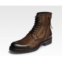 China Bullock Mens Brown Leather Dress Boots , Genuine Leather Martin Cowboy Boots on sale