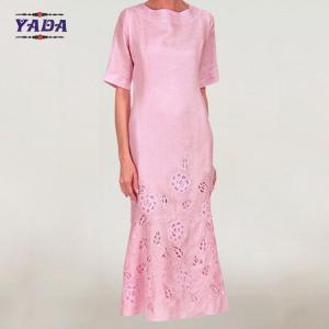 China Ladies african bazin hand embroidery design party swing casual dress dresses sexy for women supplier