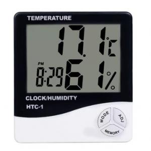 China Temperature Humidity Meter Digital Thermometer Hygrometer Weather Station Alarm Clock HTC-1 supplier