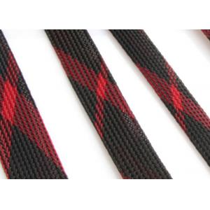 Red / Black Mixture Expandable Braided Polyester Sleeving For Cable Harness Wrap