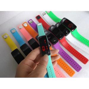 Cheap Promotional Glass Silicone Led Bracelet Wrist Watches With Red Light Time Display In Stock ,Fast Delivery