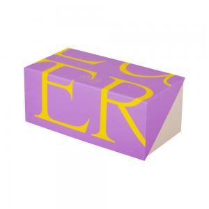 China Purple Yellow Paper Cake Packaging Box Matte Lamination OEM ODM supplier