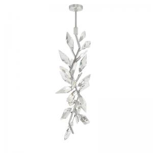 60W Hand-Cut Faceted Crystal Leaf Chandelier With LED Bulbs