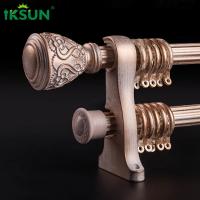 China Gold Retro Curtain Pole , Double Rod Curtain Rod 1.2mm Thickness on sale