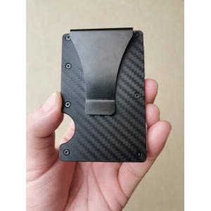 Multiscene RFID Carbon Fiber Card Clip , CE Metal Card Holder With Money Clip