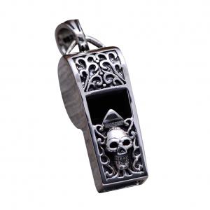 China Women Men Necklace Sterling Silver Skeleton Whistle Charm Pendant Wheat Chain (N808061) supplier