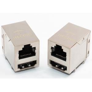 8P8C Female Connector RJ45 With HDMI / USB Stacked 2x1 For Data / Signal Transmissions