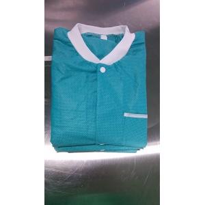 Green Disposable Lab Suits Long Sleeves with button