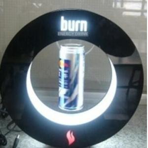 China 360 Rotating magnetic floating pop beer bottle display racks supplier