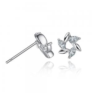 China High Quality In Stock fashion zircon platinum plated allergy Personality drill windmills stud earrings supplier
