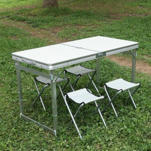 China Foldind Camping Table 4FT Card Table Aluminum Lightweight Foldable Table w/Handle for Indoor Outdoor Portable Table supplier