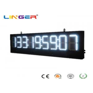White Color Ultra Thin LED Digital Clock , Electronic Timer for Outdoor and Indoor