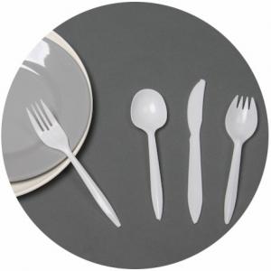 DISPOSABLE PLASTIC SPOON & KNIFE & FORK, PS OR PP MATERIAL, GOOD QUALITY