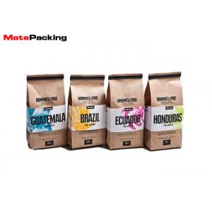 China Food Grade Heat Seal Stand Up Coffee Pouches , Packaging Tin Tie Brown Paper Coffee Bags supplier