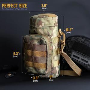 Tactical Molle Water Pouch, Tactical Bottle Holder Military Water Bottle Bag Hydration Carrier H20 Pouch Kettle Pouch