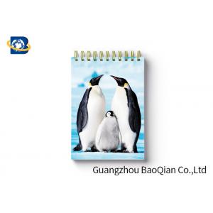 China Penguin Image Notebook Custom Printed Spiral Notebooks 3D Cover High Definition supplier