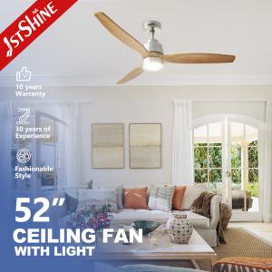 China 52 pouces en bois massif télécommande Smart App Control Wifi Led Ventilateur de plafond avec lumière supplier