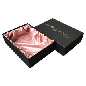 China Custom Logo Printing Top And Bottom Small Satin Packaging Box Paper Satin Lined Gift Boxes For Lingerie supplier