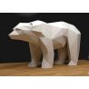 White Painted 120cm Length Stainless Steel Bear Sculpture