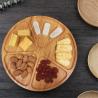 divided large round wood bamboo snacks fruit serving tray