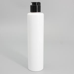 China 200ml Round Plastic Lotion Bottle White Clear Flip Cap supplier