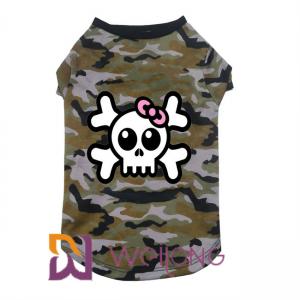 China Poly Camo Skull Halloween Pet T Shirt for Dog 100% Poly Jersey  180G supplier