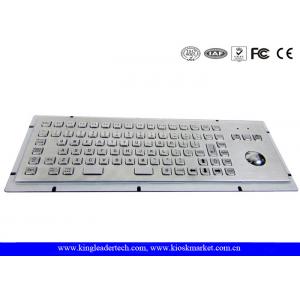 China Brushed Metal Kiosk Stainless Steel Panel Mount Keyboard With Optical Trackball And FN Keys supplier