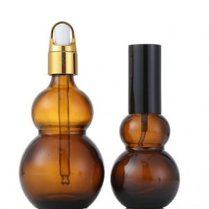 China Uniform Spray Volume Essential Oil Dropper Bottles , 30ml / 50ml Amber Glass Bottles supplier