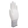 China General Purpose 13 Gauge White Polyester Gloves With PU Palm Coating Size L High Comfort Level Long-lasting Durability wholesale