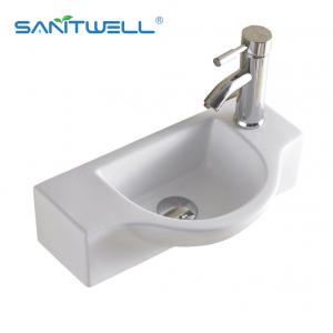 China Bathroom China Above Counter basin Vessel Sink Round Ceramic Basin Wall Mounted Sink AB8316 supplier
