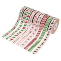 China 15mm*3y Christmas Gift Ribbon Printed White Cotton Ribbon For Presents on sale