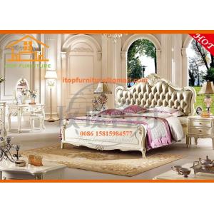 China French country antique luxury oak veneer leather bedroom furniture supplier