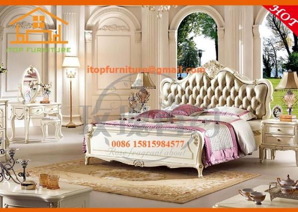 antique luxury cheap Wholesale classic korea style solid wood bedroom furniture