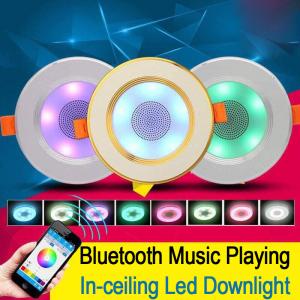 App Control Bluetooth Music Light Bulb 2 In 1  In Ceiling Speaker With Led Down Light Lamps