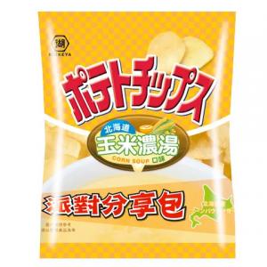 Broaden your wholesale choices by including KOIKE's corn soup flavor Potato Chips in a 117g. asian snacks wholesale