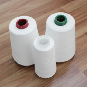 China Z / S Twist Raw White 20s-60s 100% Polyester Yarn for Sewing Thread OEM Manufacturer supplier