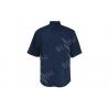 Men's 100% Cotton Twill Custom Work Shirts Short Sleeve Dark Blue Chest Pockets