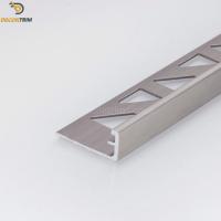 China 8mm L Angle Aluminum Corner Trim For Tile Brush Matt Titanium Finish on sale