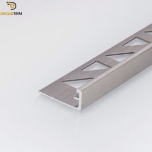 China 8mm L Angle Aluminum Corner Trim For Tile Brush Matt Titanium Finish supplier