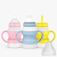 China Odorless Silicone Baby Feeding Bottle Leakproof Transparent Pyramid Shape on sale