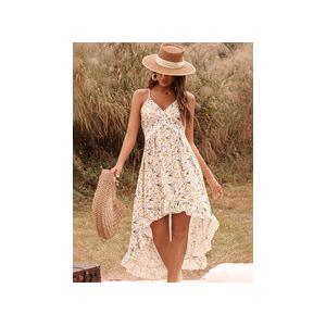 China V Collar Floral Casual Dress Sexy Summer Long Dress For Women supplier